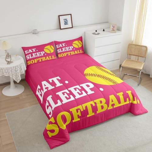 Image of Feelyou Softball Bedding Set Toddler Size 3Pcs for Girls Boys Kids