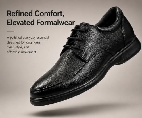 Image of Kraasa Steel Formal Shoes for Men | Vegan Leather Lace-Up Office Shoes