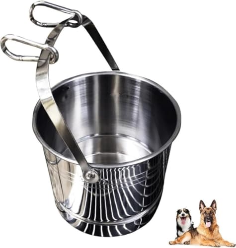 ペット用噴水犬用ウォーターディスペンサー犬用ウォーターディスペンサー外出用ペット用ウォーターディスペンサーペット用ステンレス製ウォーターバケツ犬用ケージ大型犬用ウォーターバケツペット用品大中小型犬用 (5L)