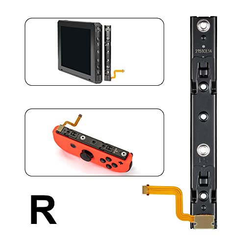 RGEEK 2022 Update Original Part Replacement Right and Left Slide Rail with Ribbon Flex Cable Replacement Part for Nintendo Switch Joycon Accessories Parts