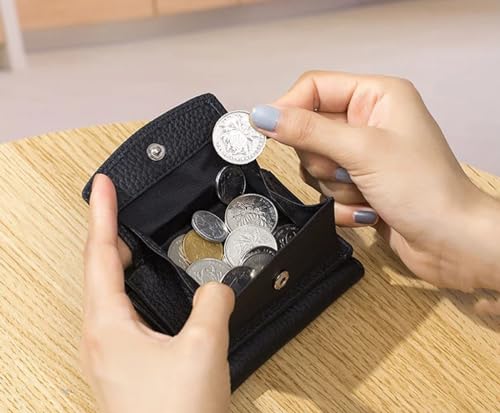 Generic Preliminaryt 2024 New Genuine Leather RFID Blocking Card Holder Organizer Pocket Mini Wallet, Anti-Credit Card Fraud Folding Mini Wallet, Premium Leather Wallet for Women (Black)3