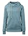 Cassiecy Hoodie Damen Winter Langarm Stehkragen Kapuzenpullover Warme Casual Pullover Hoody mit Kapuze（Hellgrün, 2XL