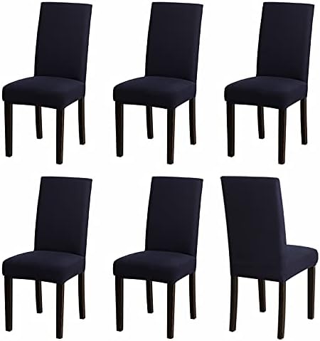Sufdari Chair Covers 6 Grey ,Stretch Dining Chair Covers, Spandex seat Covers for Dining Chairs ,Elastic Washable Chair Protectors for Dining Room,Hotel,Restaurant,Banquet (6, Grey)