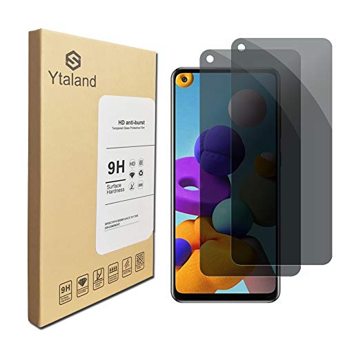 [2 Pack] Ytaland Privacy Screen Protector For Samsung Galaxy A21/ A21S, Anti Spy Anti Peep Anti-Fingerprints Bubble-Free Tempered Glass Screen Protector #TOP1