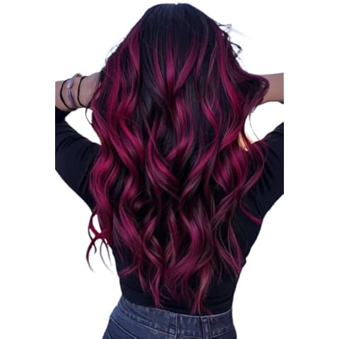 MAXITA Bundles Black and Burgundy Red Tape in Hair Extensions Real Human Hair 18inch 25g 10pcs Each Cover