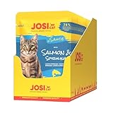 JosiCat with Salmon in Sauce (28 x 85 g) | Adult | Premium Nassfutter für ausgewachsene Katzen | Mit feinem Lachs in Sauce | Ohne Zusatz- & Konservierungsstoffe | 28er Pack