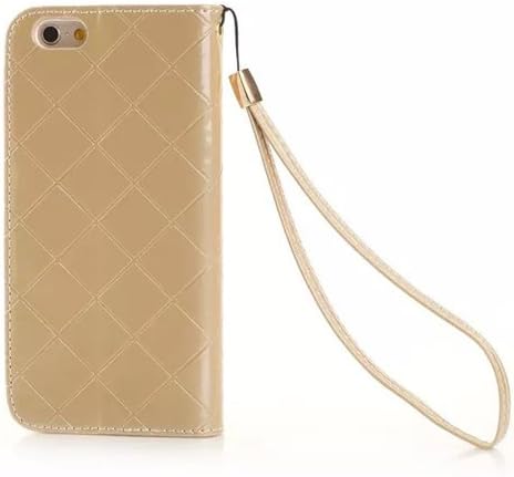 ACO-UINT iPhone SE 5s Wallet Case,iPhone SE 5s 5 Case,Deluxe Grid Wallet Leather Case,Folio Flip Bling Diamond Cover Strap Case for iPhone 5s 5 SE Golden
