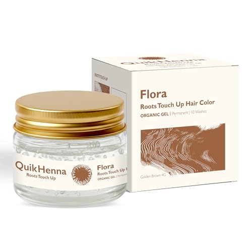 QuikHenna Flora Roots Touch Up Organic Gel Hair Colour 32gm - Golden Brown 4G