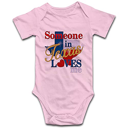 DOQOSESHY Someone in Texas Loves Me Baby Climbing Short Sleeve Outfit Infant Long Sleeve Romper Sleeveless Bodysuit, 3 Months