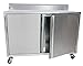 BK Resources Stainless Steel Cabinet Base Worktable with 5 inch Rear Riser, Two Hinged Doors, 30" x 72"