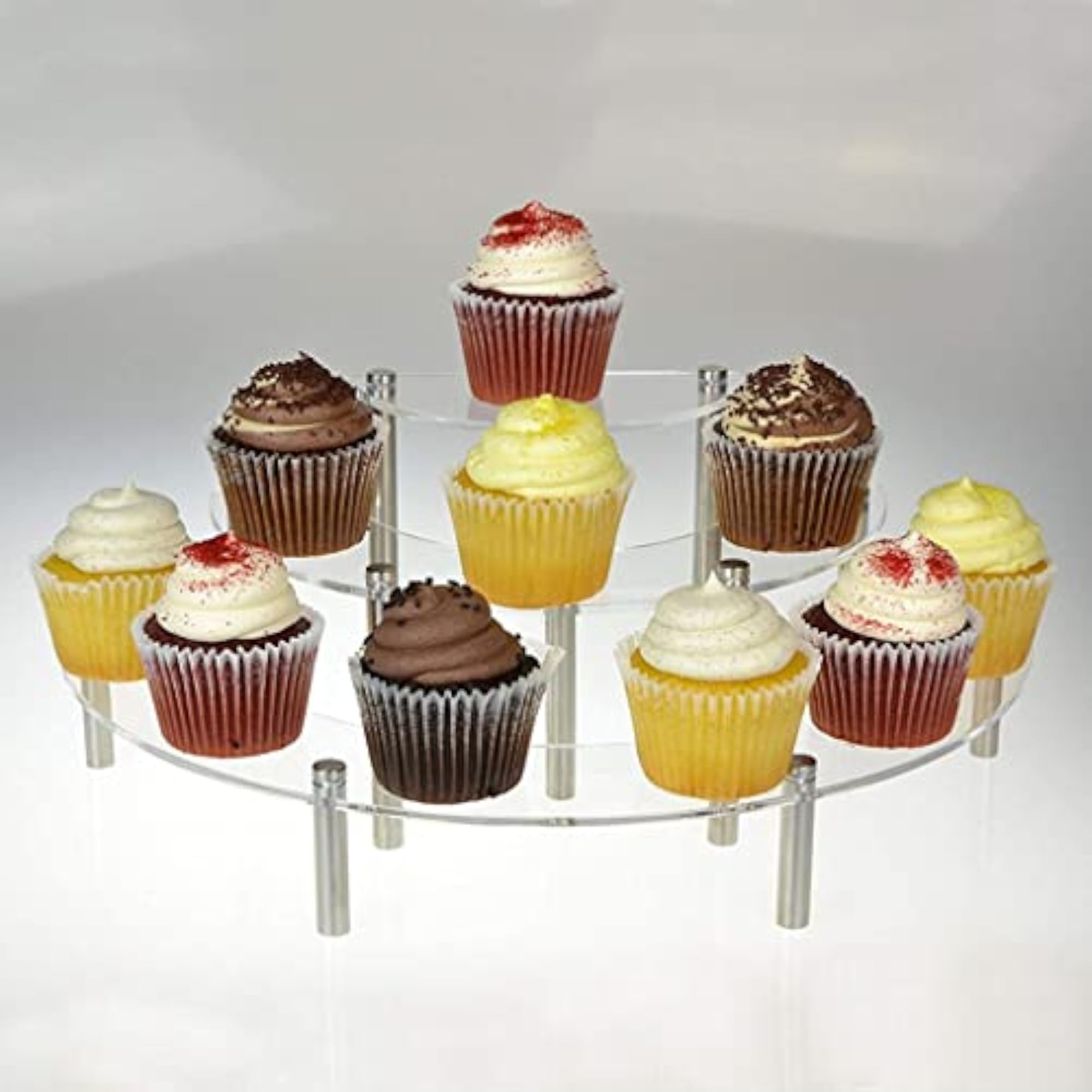 3-Tier Clear Acrylic Half Moon Tabletop Retail Display Riser