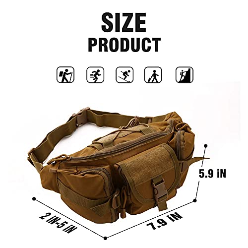 Venuy Pochete tático de cintura militar portátil grande bolsa de cintura militar para uso diário, pe
