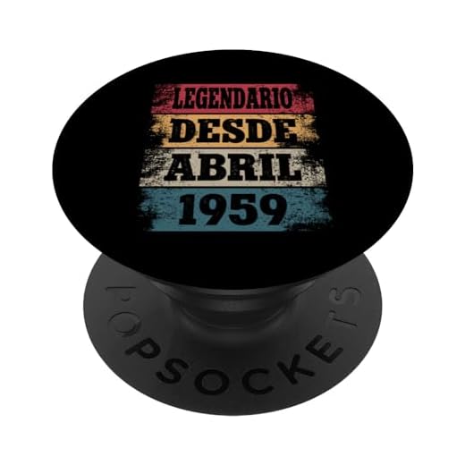 Legendario Desde Abril 1959 - Cumpleaños 65 Años PopSockets PopGrip Intercambiable