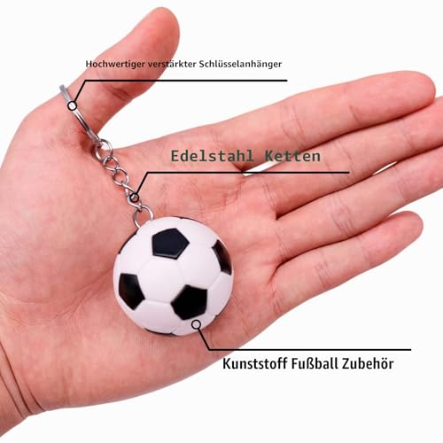 JJQHYC 10 Stück Fußball Schlüsselanhänger Party Mitgebsel Geburtstag Fußball Anhänger Party Geschenk Fussball Schlüsselanhänger