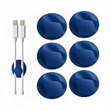 6pack Cable Clips, Wire Organizer Holder Adhesive Cord Management Charger Wire Holder Clips for Organizing Desk Nightstand Car Phone Charger