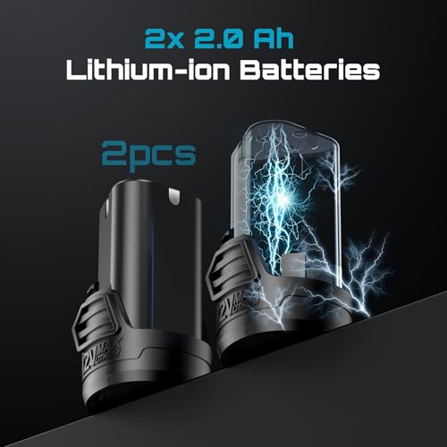 Seesii Extended Cordless Electric Ratchet Wrench 3/8", 40 Ft-lbs Torque, 6" Long Neck, 220RPM, 2 Pack 2.0Ah Battery, Fast Charger, 1/4 Drive Adapter, 7 Sockets, for Car Repair, DIY