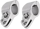 2Pcs Boat Bimini Top Hinged Jaw Slide, Stainless Steel 316 Marine Boat Canopy Tube Clamp Fitting Boat Accessories (Type: with Lock nut, 1inch)