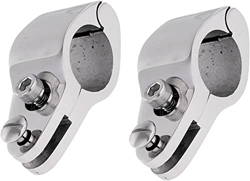 2Pcs Boat Bimini Top Hinged Jaw Slide, Stainless Steel 316 Marine Boat Canopy Tube Clamp Fitting Boat Accessories (Type: with Lock nut, 1inch)