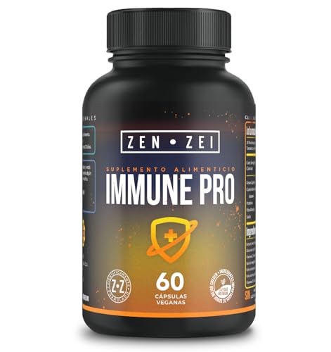 Vitamínicos, ZEN•ZEI | IMMUNE PRO | Científicamente Formulado con 6 Ingredientes para Aumentar, Reforzar y Mantener - Con Echinacea, Zinc, Vitamina C, Jengibre, Ajo y...