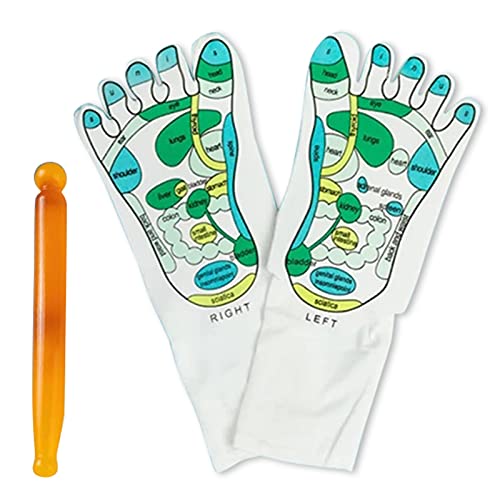 GEQIAN Calcetines de masaje para pies con acupresión y reflexología para pies - Calcetines antideslizantes transpirables para yoga, entrenamiento deportivo y fitness, talla única Cover