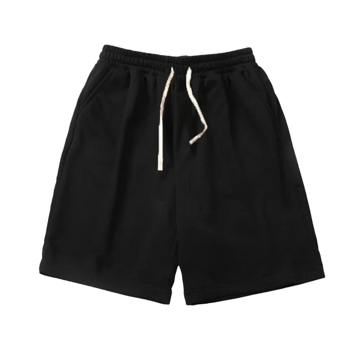 Mens Sports Shorts Loose Fit Knitted Drawstring Pockets Workout Running Basketball Short Pants