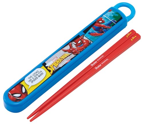 スケーター(Skater) 箸 箸箱 セット 子供用 お弁当 16.5cm 日本製 食洗機対応 スライド式 スパイダーマン 25 男の子 ABS2AMAG-A