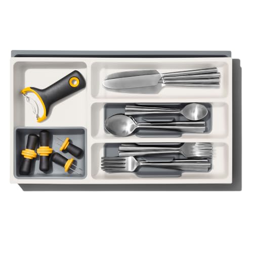 Image of OXO Good Grips Kitchen Drawer, Expandable Utensil Organizer, White