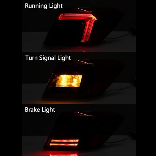 Compatible with 2022 2023 2024 Honda Civic EX LX Si Sport Touring Sedan IP67 Red/Amber Outer Tail Light Integrated Running Brake Turn Signal Side Reflector Passenger - Thumbnail 4