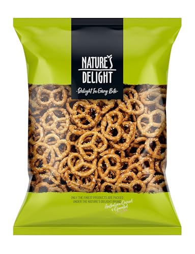 Nature’s Delight Salted Pretzels 350g | Crunchy Oven Baked Savoury Snack Twists | Classic Salted Party Treat