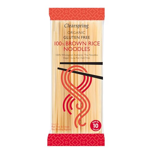 Image of Clearspring Organic Gluten Free 100% Brown Rice Noodles | 200g | Wholegrain | No Binding Agents | Sugar Free | Vegan | FreeFrom Food Awards