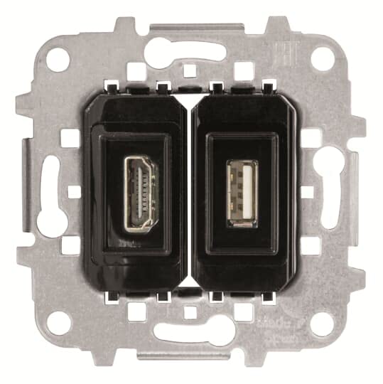 Prise HDMI USB NIESSEN 8155.79 série SKY pour intégration home cinéma salon
