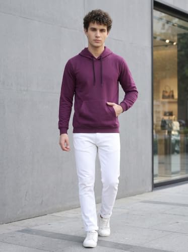 Image of HOODMASTER Unisex Fleece Hoodie Sweatshirt with Pockets Full Sleeves Regular Fit Solid Pattern Hooded Neck and Standard Length | Hoodies for Men & Women