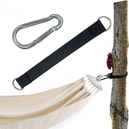 1PC Strong Tree Swing Strap with 1PC Stainless Steel Heavy Duty Carabiner Clip Holds 2100 lbs, Hammock Straps and Hooks for Tree Swing Plank Hammock