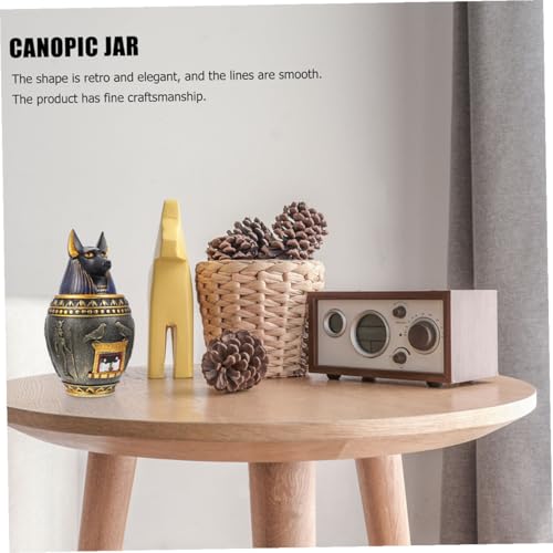 Urne égyptienne résine : rangez vos objets avec ce pot décoratif solide et élégant - 3