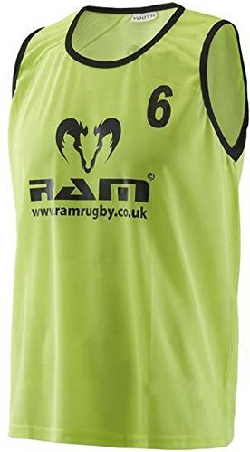 Ram Top Sport Nummerierte Leibchen, Trainingshemden, 15 Stück sehr Gute Qualität, Shirts mit Nummer (Jugend (U16), Orange)