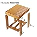 ASelected Bamboo Shower Bench Stool, 10 inch Wooden Foot Step Stool for Bathroom Bedroom Kitchen Mudroom Foyer Entryway Shoe Bench