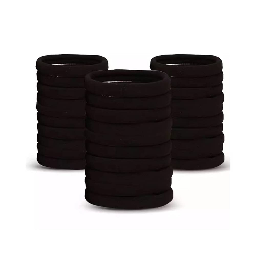 P-SOTER 60 pieces Seamless Hair Ties and Black Rubber Elastic Hair Bands, Elastic Ponytail Holders for Women Girl