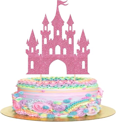 1 serratura per torta di compleanno, decorazione per torta con glitter principessa, decorazione per torta a tema principessa, castello, tema bambino, doccia, matrimonio, compleanno, festa, decorazione