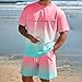 Men Clothing,Men Short Sets Outfits Mens Summer Outfit Athletic Plus Size Matching T-Shirt & Shorts Fashion Clothing Beach Vacation 03 Pink X-Large