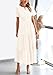 PRETTYGARDEN Womens 2025 Summer Maxi Dress Short Sleeve V Neck Hollow Out Eyelet A Line Long Flowy Beach Vacation Dresses (White,X-Small)