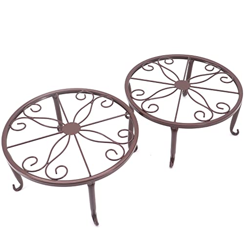 Miniatura 6 de Gearific 4 Soportes De Metal Para Plantas, Soporte Para Plantas De Hierro, Soporte Para Macetas Para Plantas De Jardín De Interior Y Exterior Bronce