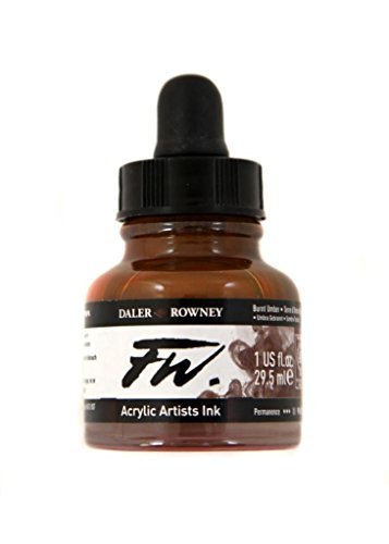 Image of Daler Rowney FW Artists Acrylic Ink 29.5 ML Pot - Burnt Umber
