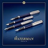 Pióro wieczne Waterman Carène | metal i niebieski lakier z wykończeniem z palladu | cyzelowana nasadka | stalówka medium z 18-karatowego złota