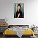 Amedeo Modigliani Femme Aux Yeux Bleus (1918) Wall Art Prints Paintings Wall Art Gifts Bedroom Prints Home Decor Hanging Picture Canvas Paintings 08x12inch(20x30cm)