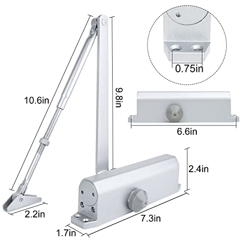 Door Closer Hd-168 Automatic Adjustable Hydraulic Size 2 Residential Door Closer，Use For Door Weights 55~143 Lbs,The Maximum Opening Power Of The Door Is 180°, Which Is Easy To Install #TOP3