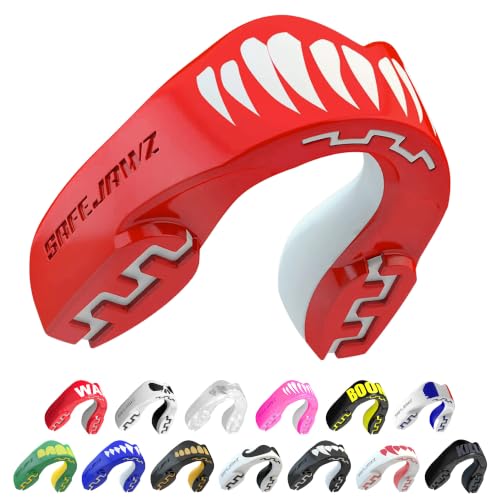 SAFEJAWZ Sport Protège-Dents/Gouttière Coque Dentaire Protege Dent. Protection intégrale pour Tous Les Sports, notamment Le Rugby, MMA, Hockey, Judo, Karate, Les Arts Martiaux et la Boxe