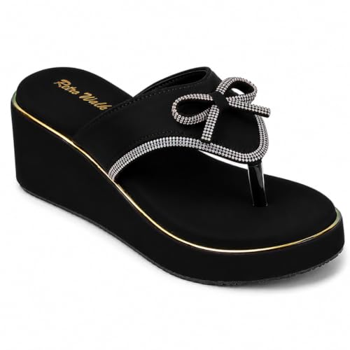 Image of Women Soft Synthetic Embellished Comfort Flats for Casual Ethnic |TPR Sole Slip On Sandalsfor Women & Girls | Lightweight Chappals for Ladies
