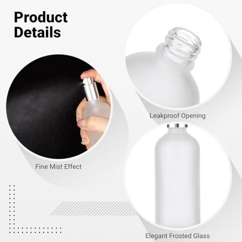 Botellas de spray de vidrio esmerilado de 100 ml con atomizador recargable para perfumes, 20 uds 5
