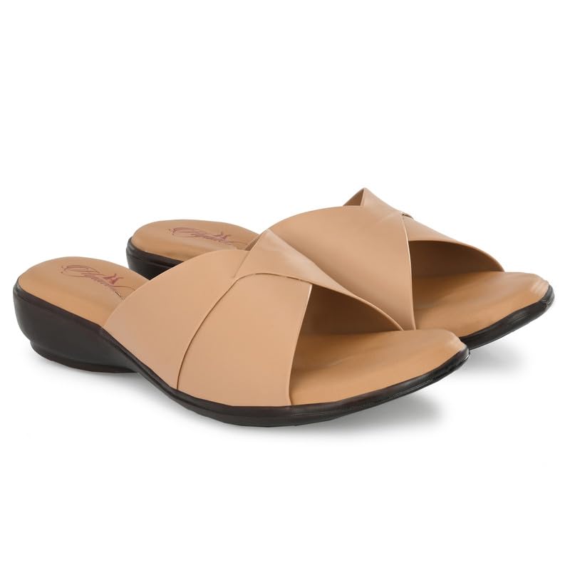 Hyades Casual Slip-On wedge Sandal For Women and Girls, Cream (HYD_Sandals29-Cream) (B0C9MTCPY7) Amazon Price History, Amazon Price Tracker