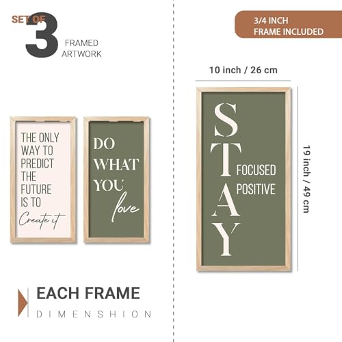 Image of kotart - Painting for wall Hanging | Motivational Quotes Poster With Frame | Quotes Wall Decor Poster With Frames | Wall Hanging Paintings For Office Living Room Bedroom Set of 3 (10x19 inch, B)